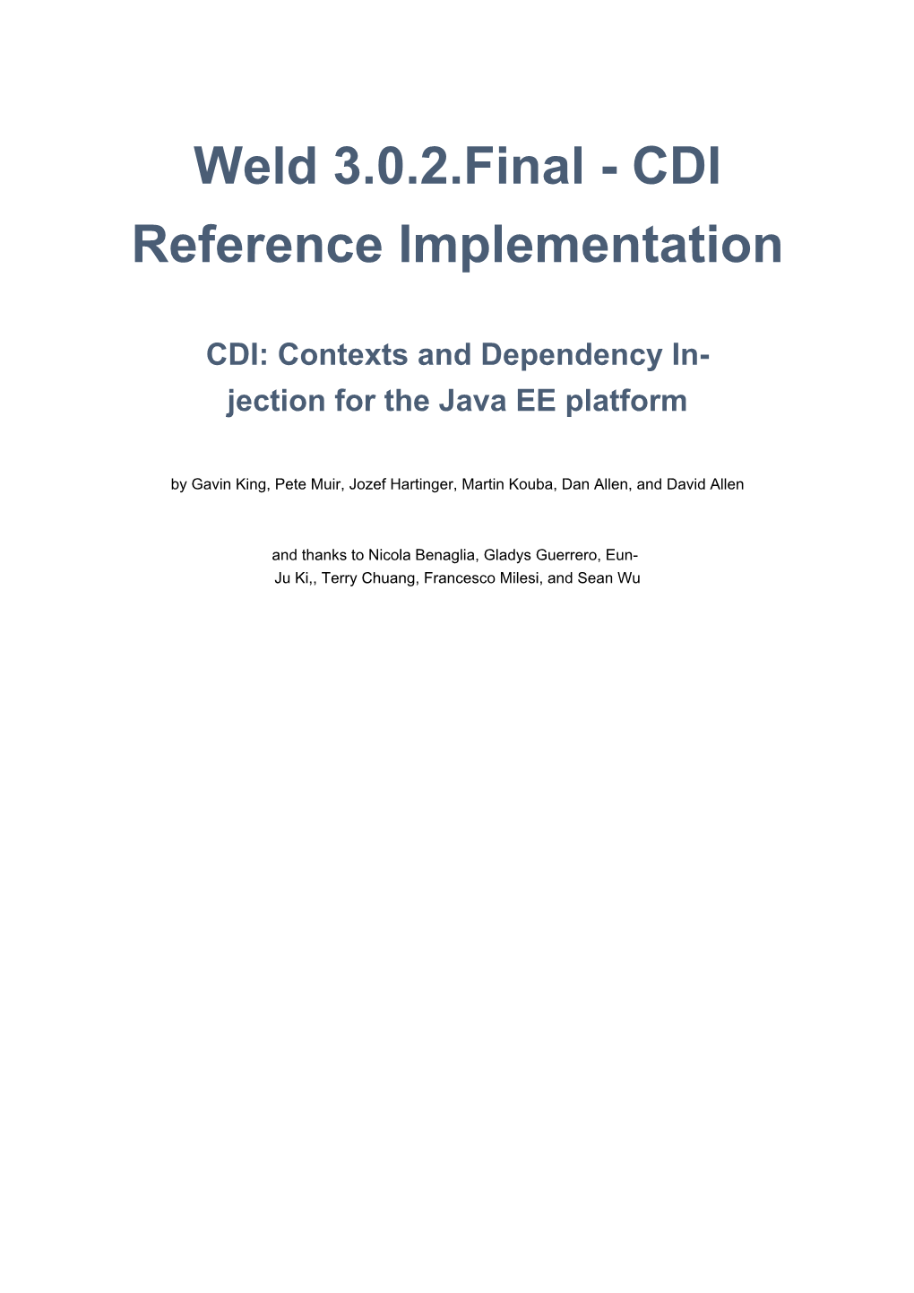 Weld 3.0.2.Final - CDI Reference Implementation