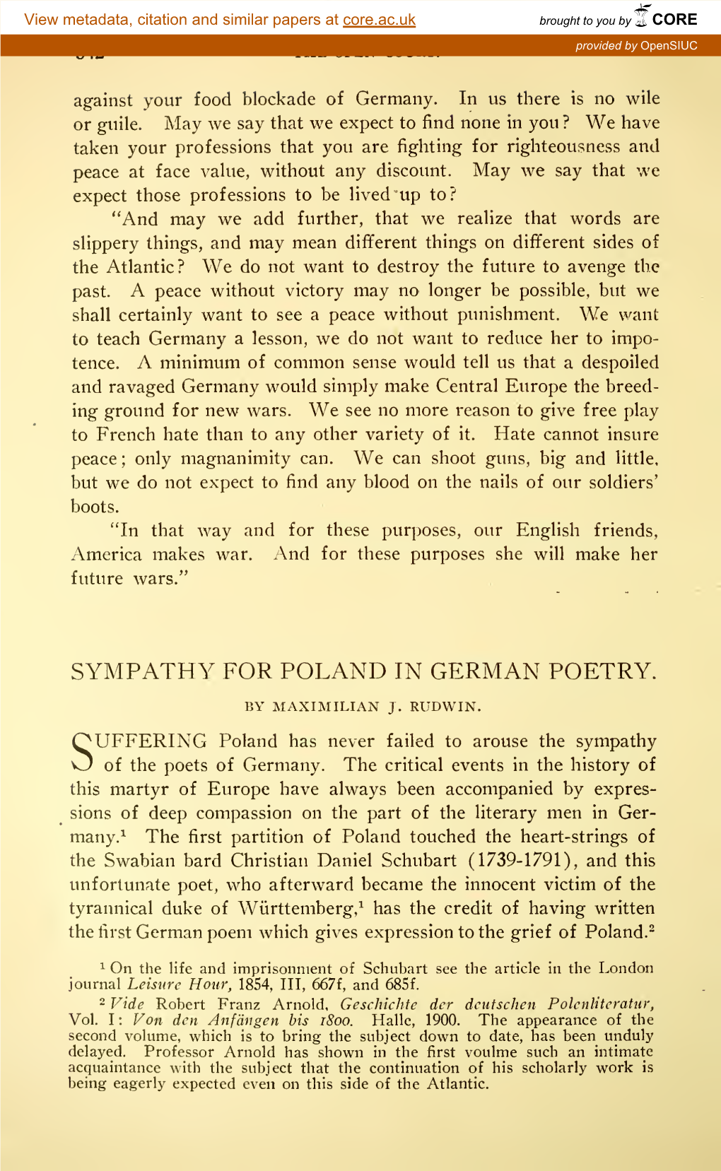 Sympathy for Poland in German Poetry