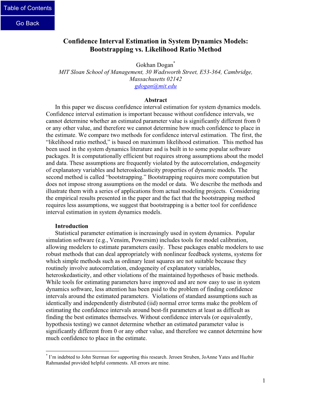 Confidence Interval Estimation in System Dynamics Models: Bootstrapping Vs