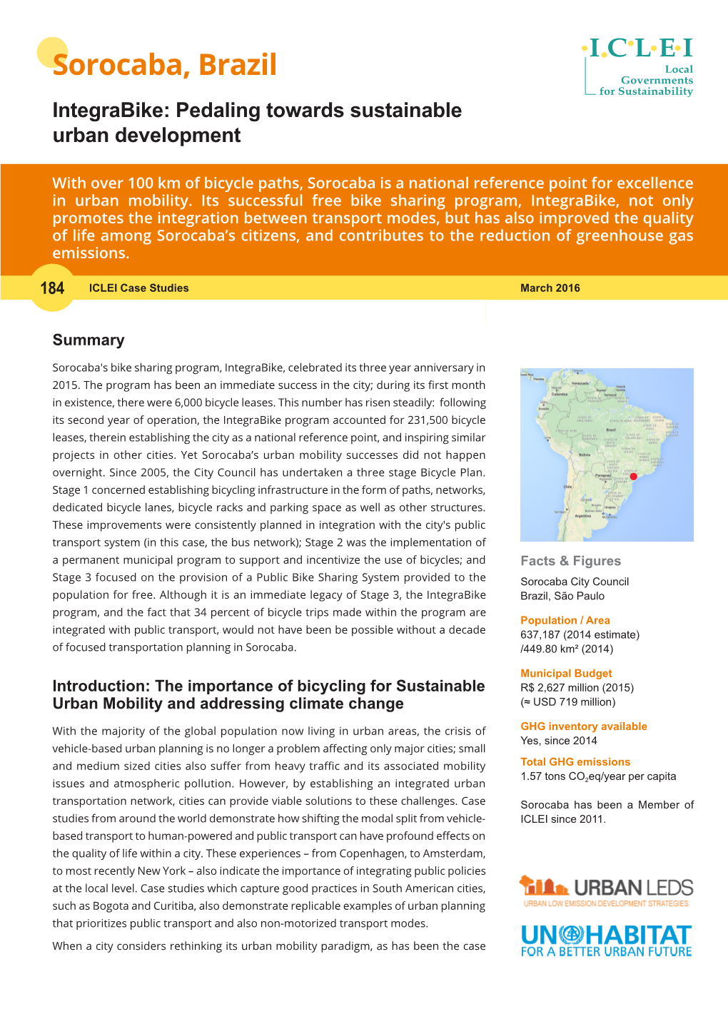 Sorocaba, Brazil Integrabike: Pedaling Towards Sustainable Urban Development