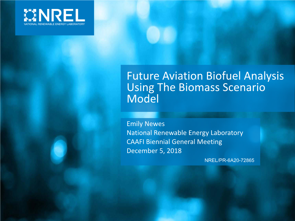 Future Aviation Biofuel Analysis Using the Biomass Scenario Model