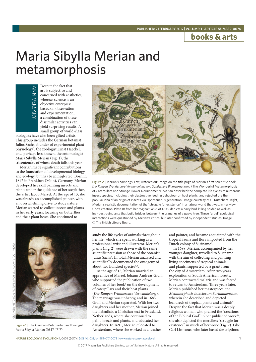 Maria Sibylla Merian and Metamorphosis