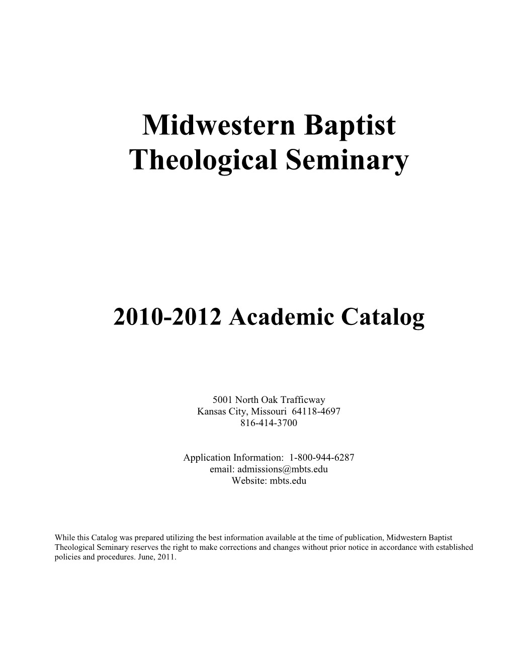 2010-2012 Academic Catalog