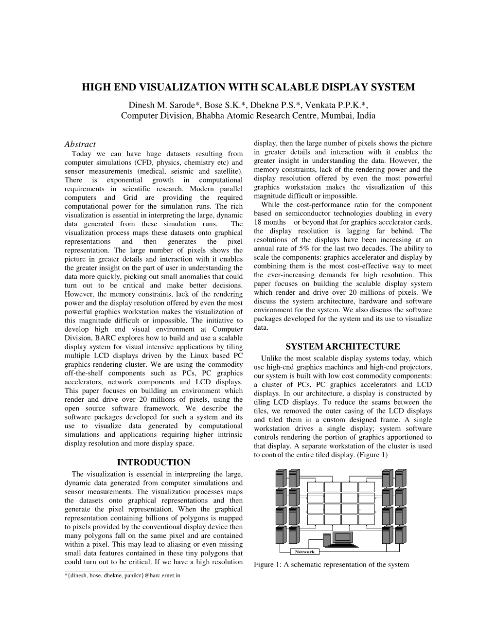 High End Visualization with Scalable Display System