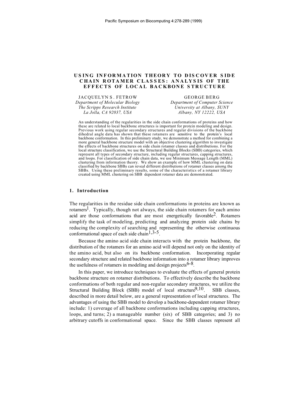 Using Information Theory to Discover Side Chain Rotamer Classes