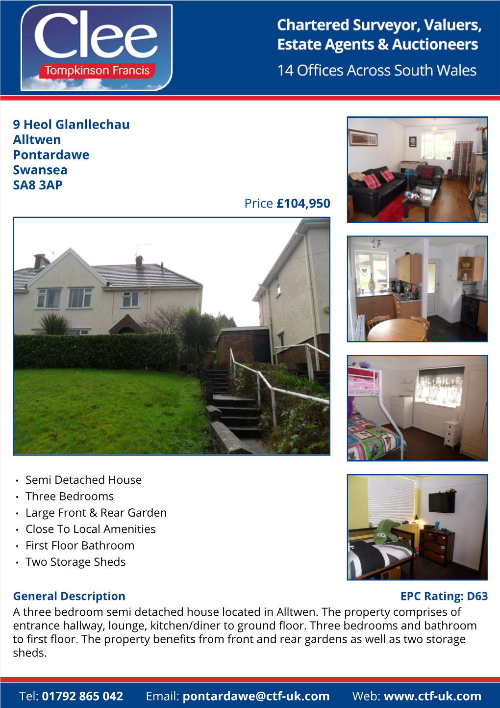 9 Heol Glanllechau Alltwen Pontardawe Swansea SA8 3AP Price £104,950