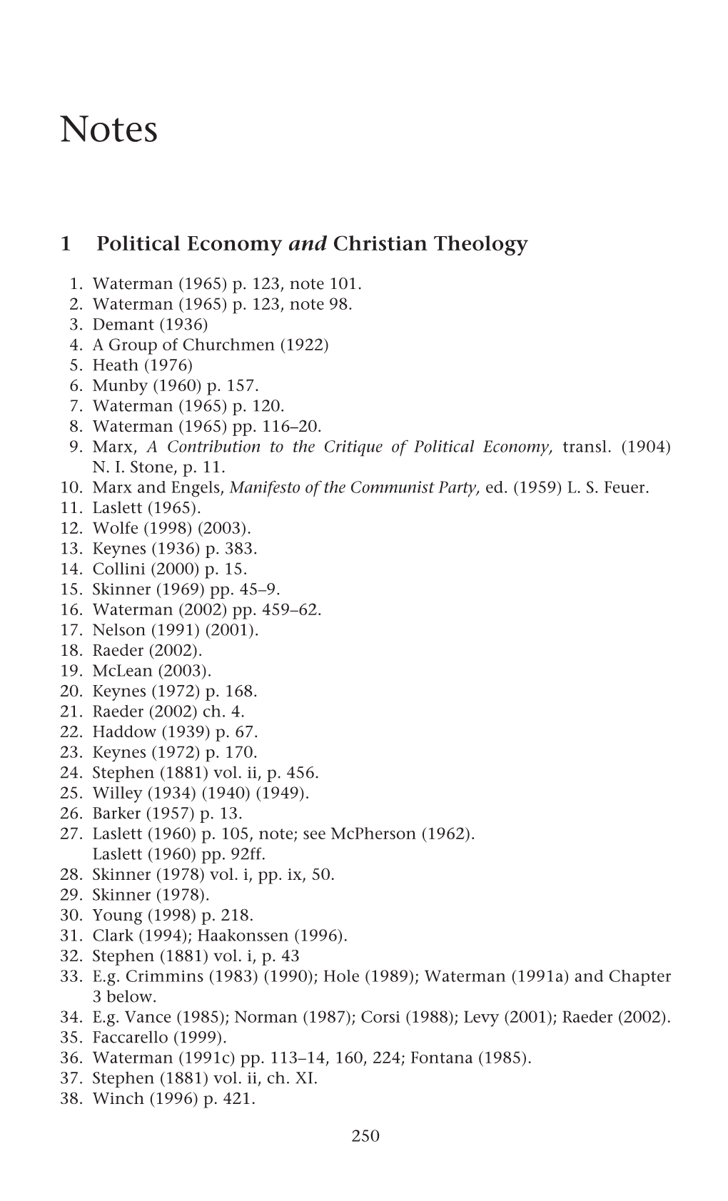 1 Political Economy and Christian Theology