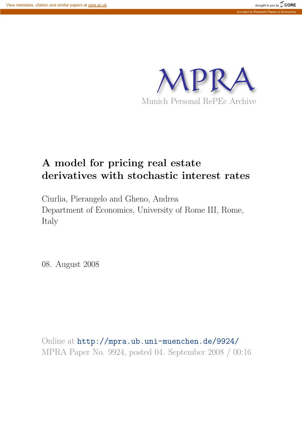 A Model for Pricing Real Estate Derivatives with Stochastic Interest Rates