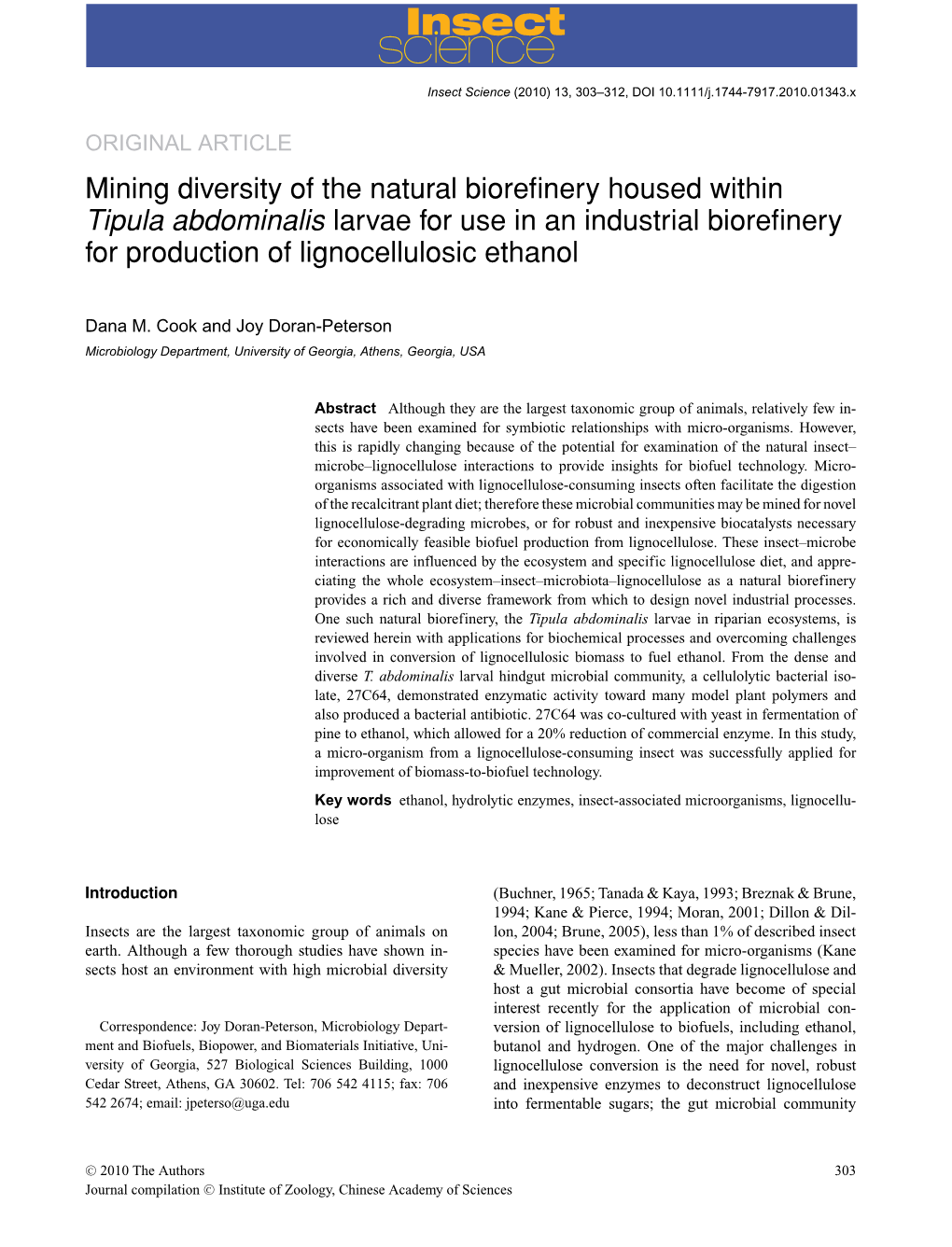 Mining Diversity of the Natural Biorefinery Housed Within Tipula Abdominalis Larvae for Use in an Industrial Biorefinery For