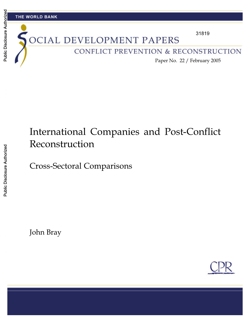 International Companies and Post-Conflict Reconstruction