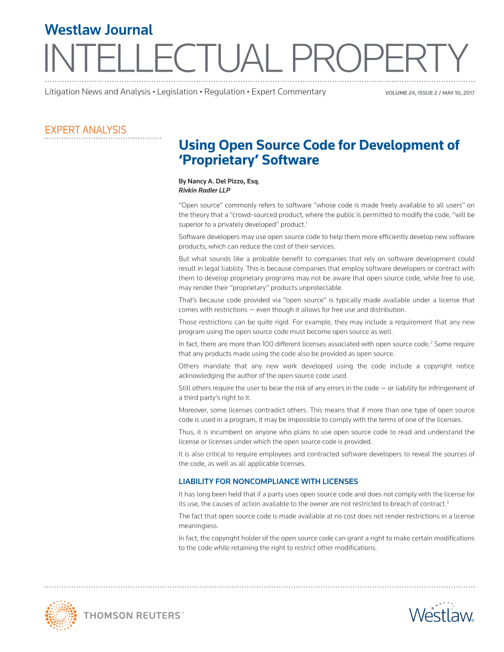 Westlaw Journal INTELLECTUAL PROPERTY