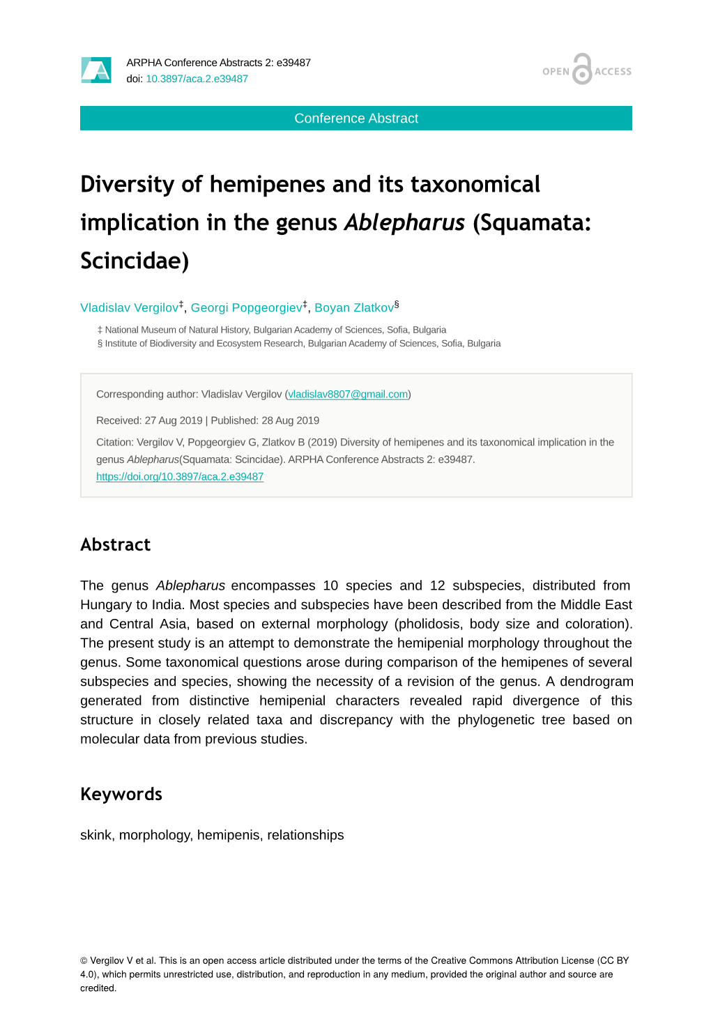 Diversity of Hemipenes and Its Taxonomical Implication in the Genus Ablepharus (Squamata: Scincidae)