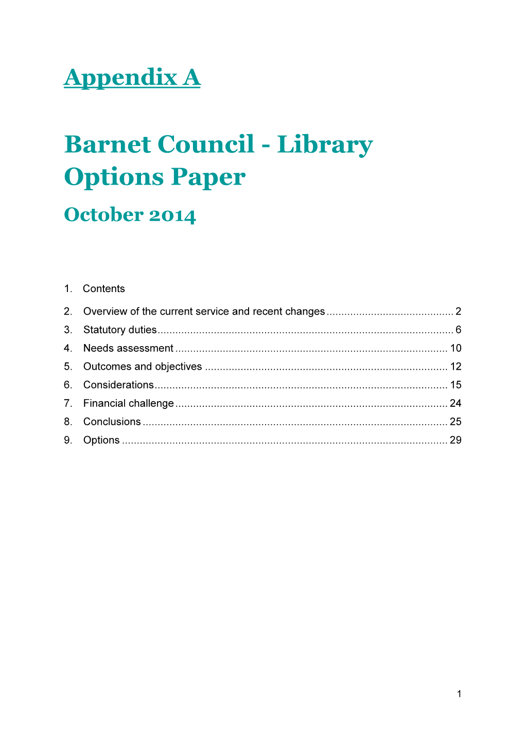 Library Options Paper October 2014