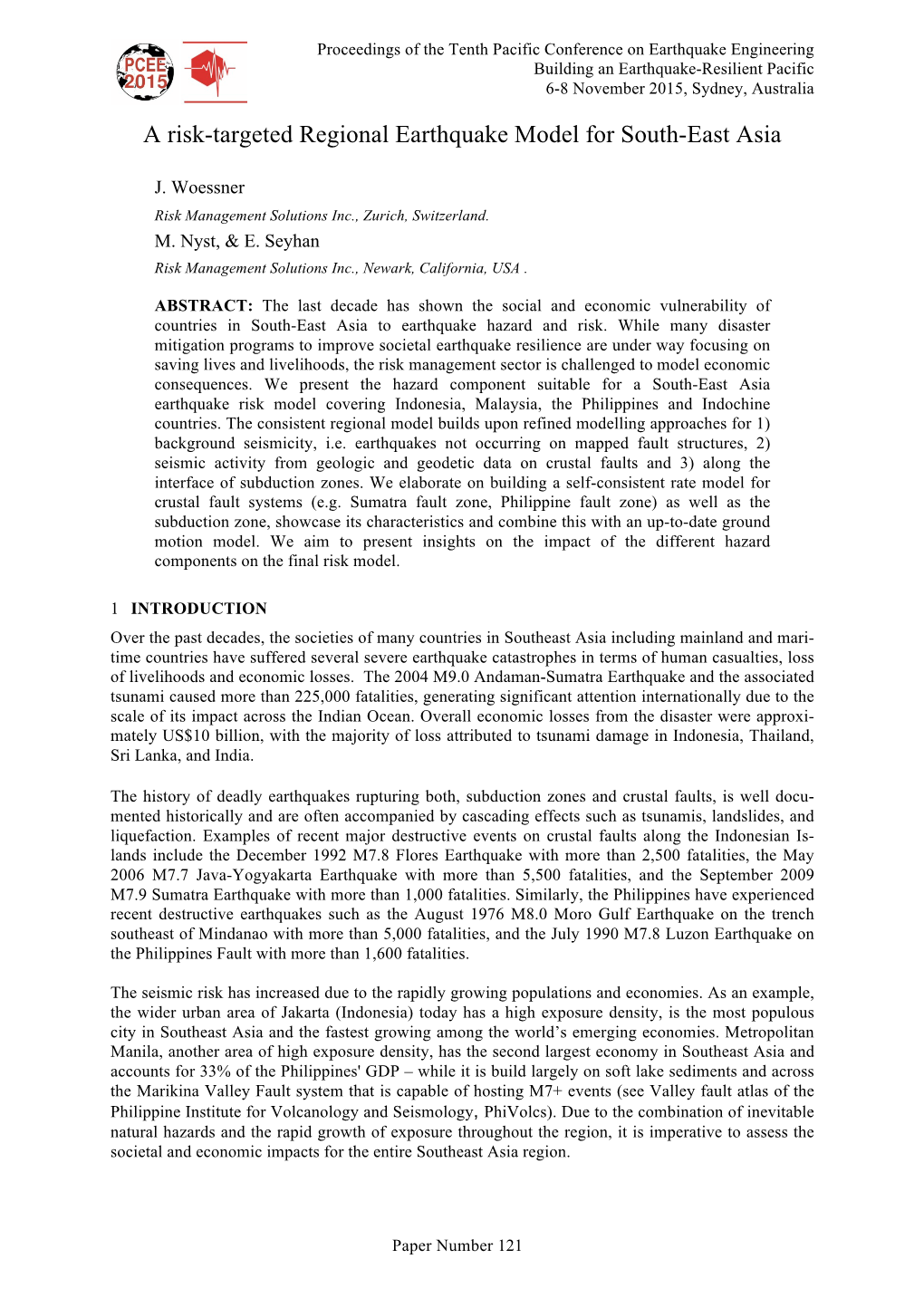 A Risk-Targeted Regional Earthquake Model for South-East Asia