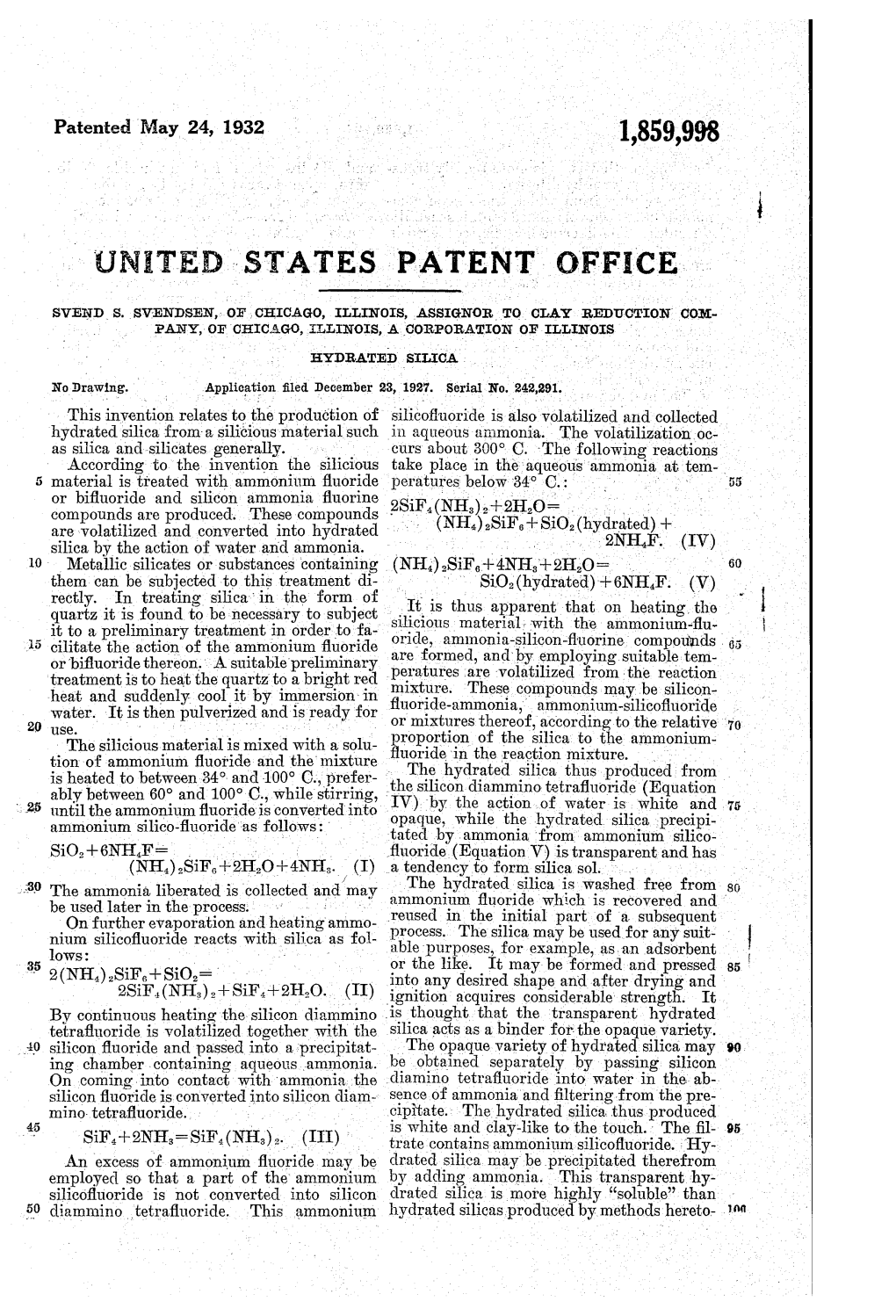 UNITED STATES PATENT Office SVEND S