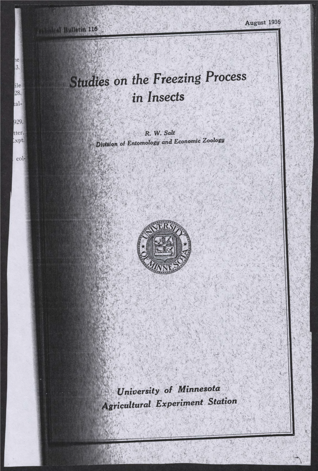 Ies on the Freezing Process in Insects