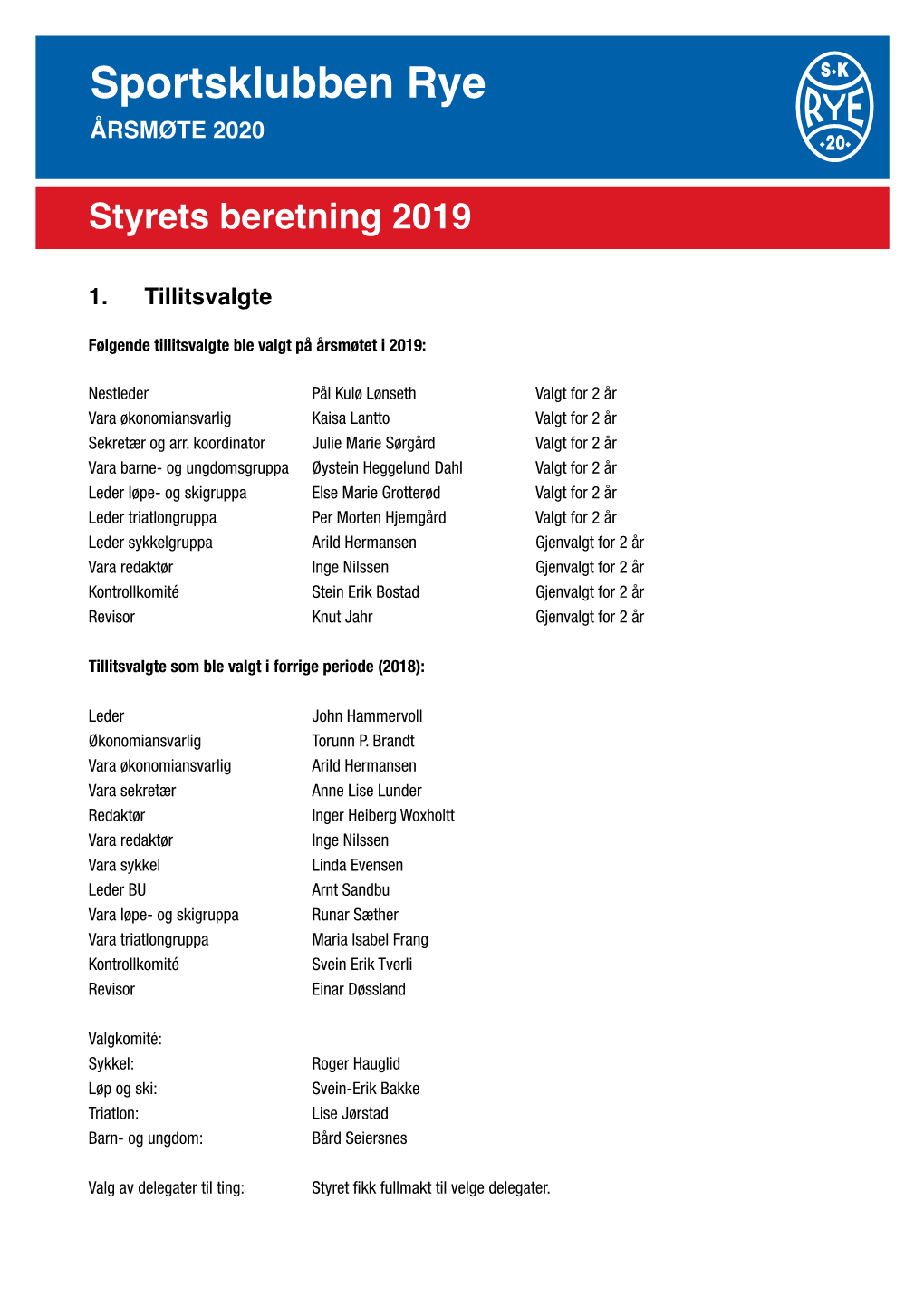 Sykkel ÅRSMØTE 2020