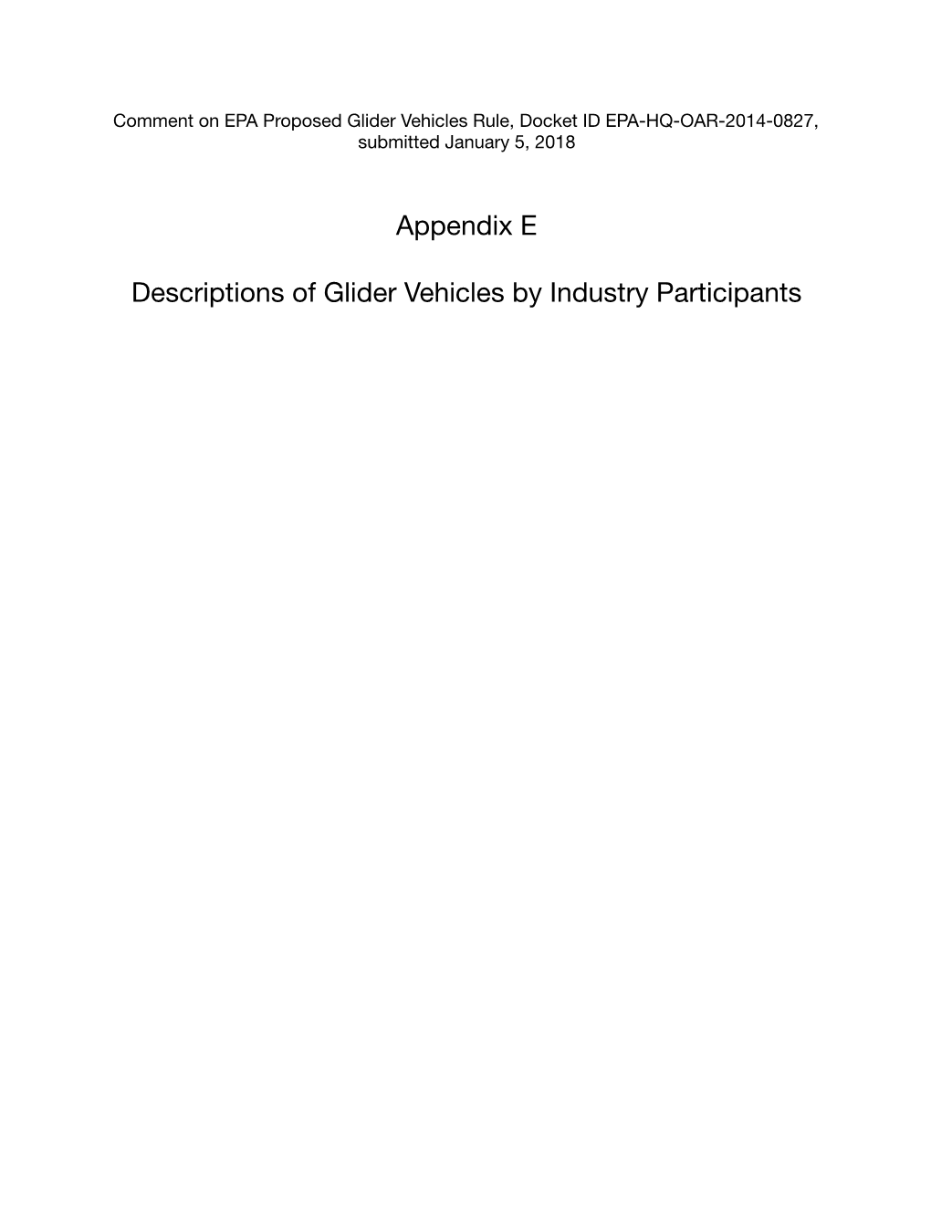 Appendix E Descriptions of Glider Vehicles by Industry Participants