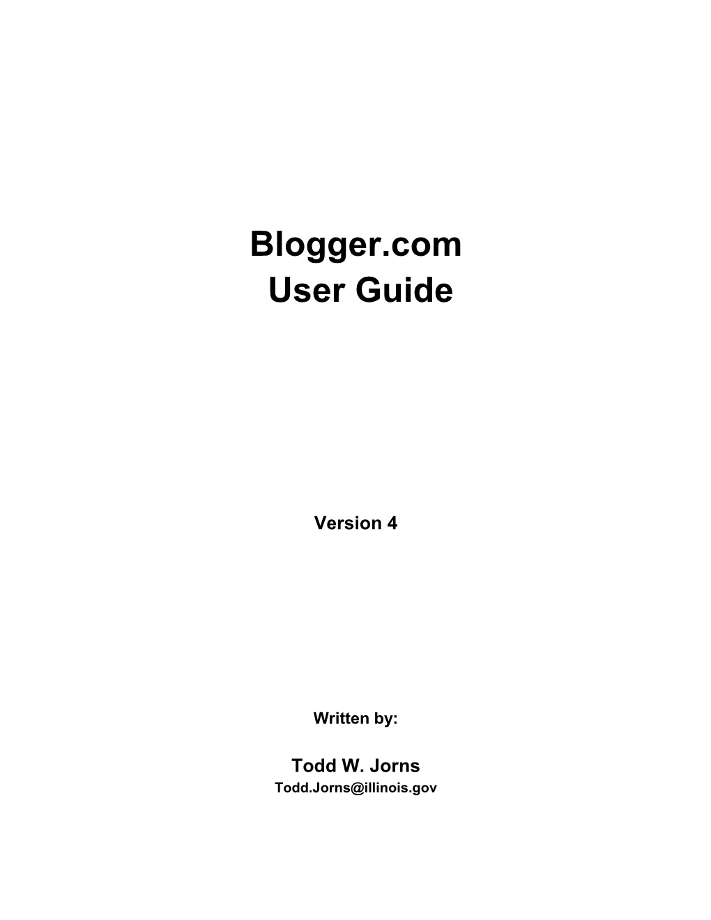 Blogger.Com User Guide