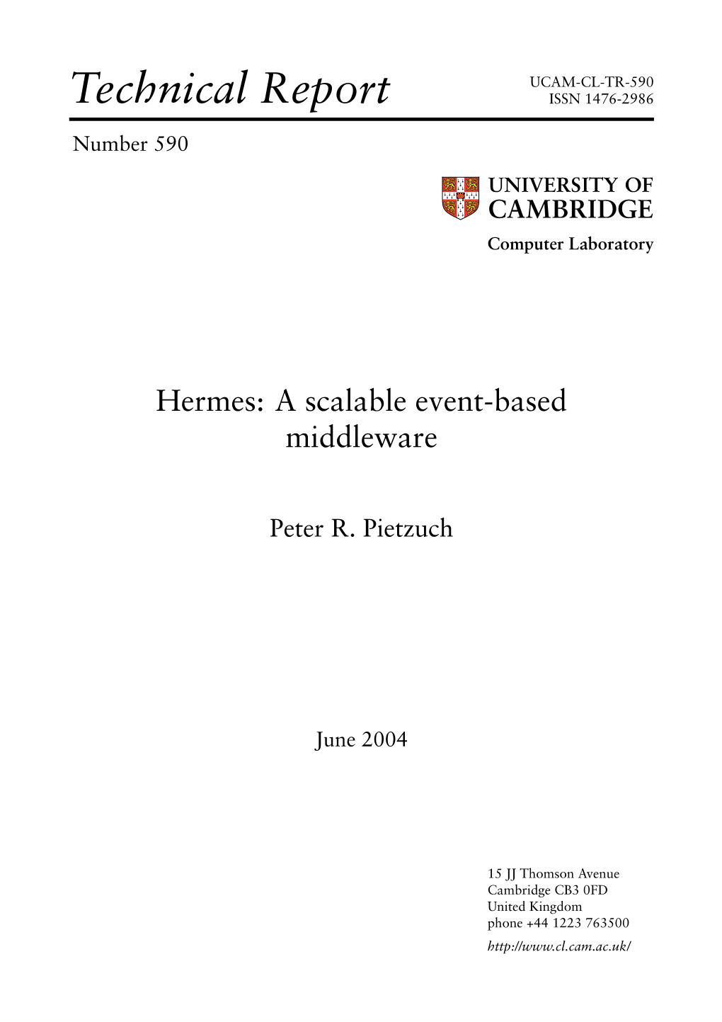 Hermes: a Scalable Event-Based Middleware