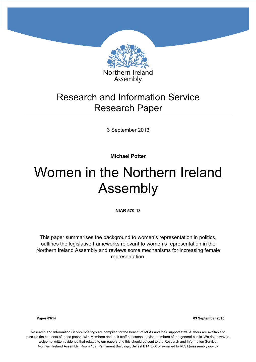 Women in the Northern Ireland Assembly