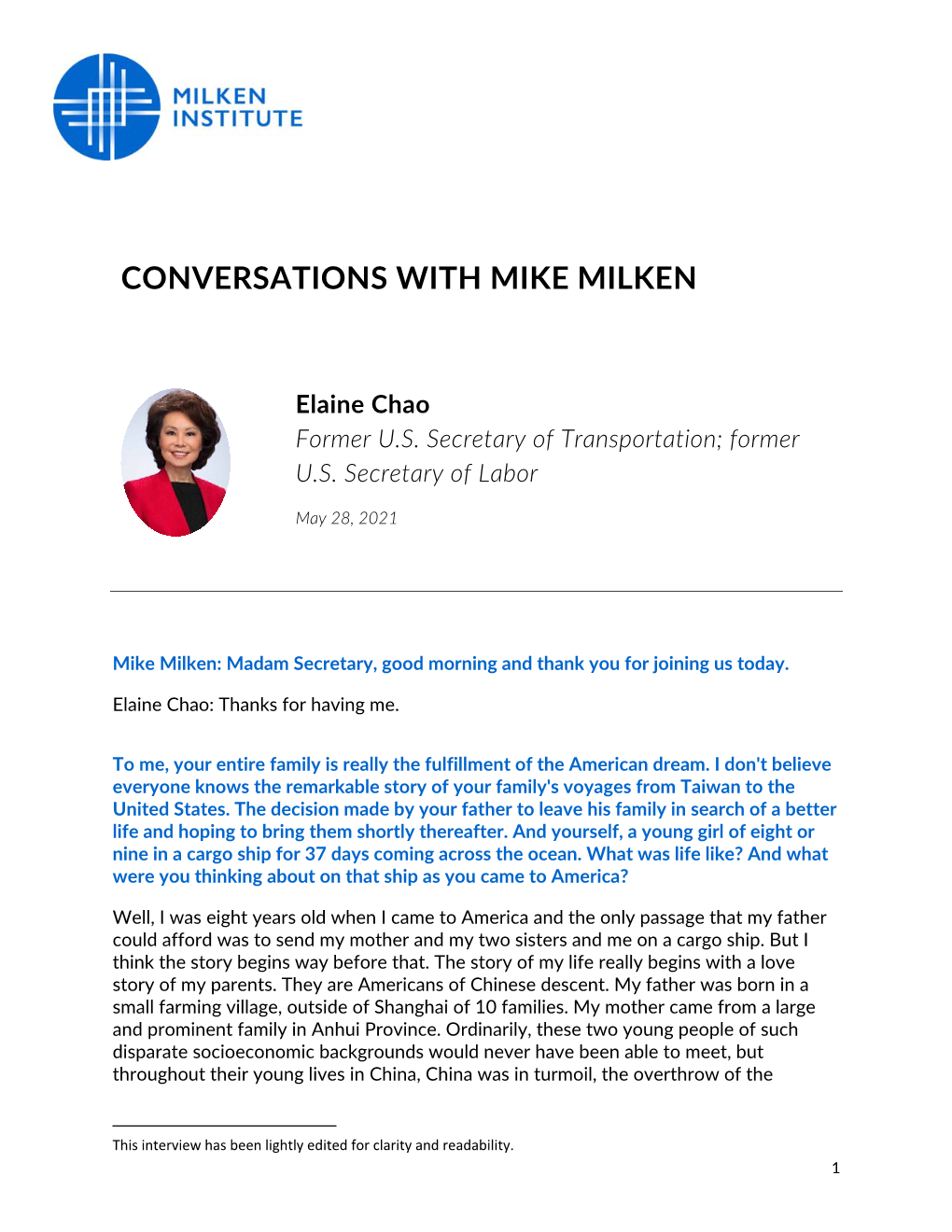 Conversations with Mike Milken