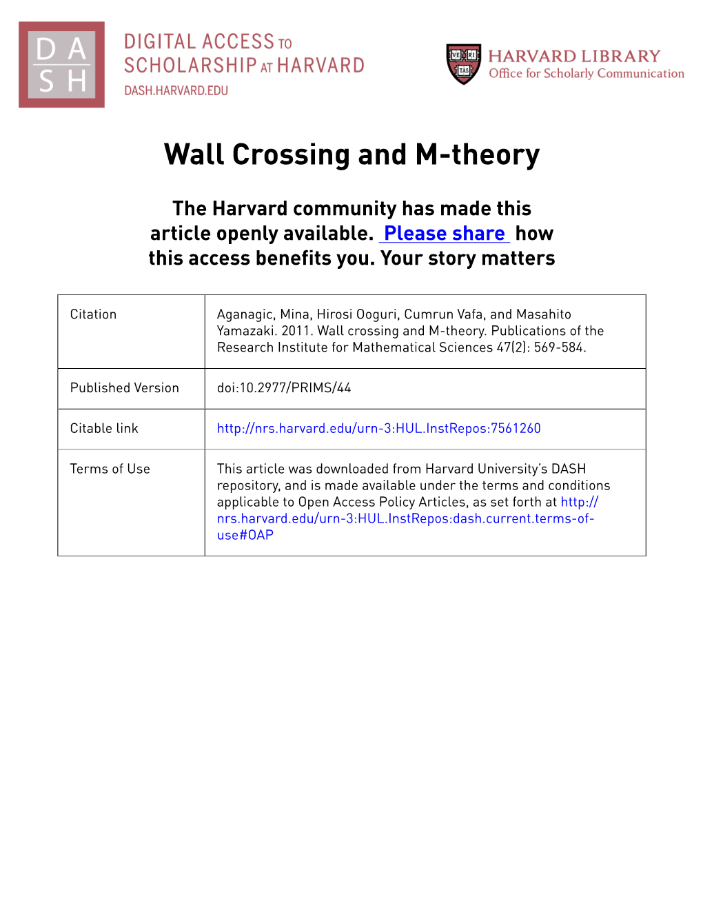 Wall Crossing and M-Theory