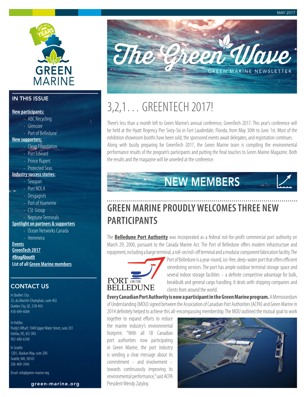 GREENTECH 2017! - ABC Recycling - Glencore There’S Less Than a Month Left to Green Marine’S Annual Conference, Greentech 2017