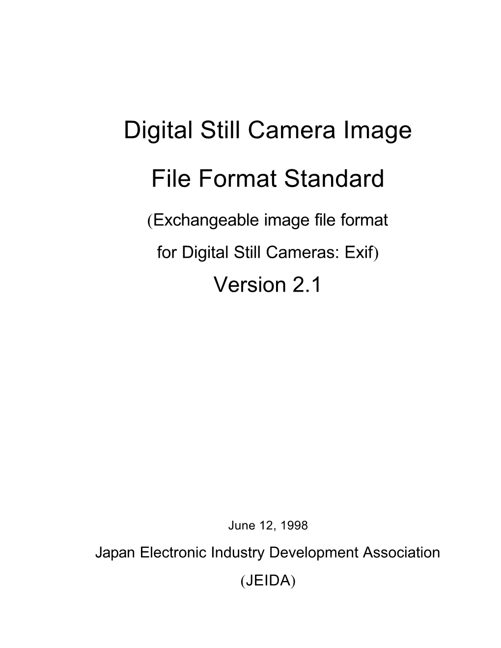 Digital Still Camera Image File Format Standard