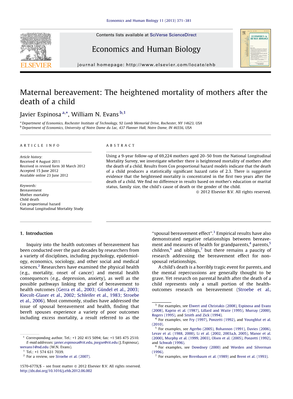 Maternal Bereavement: the Heightened Mortality of Mothers After The