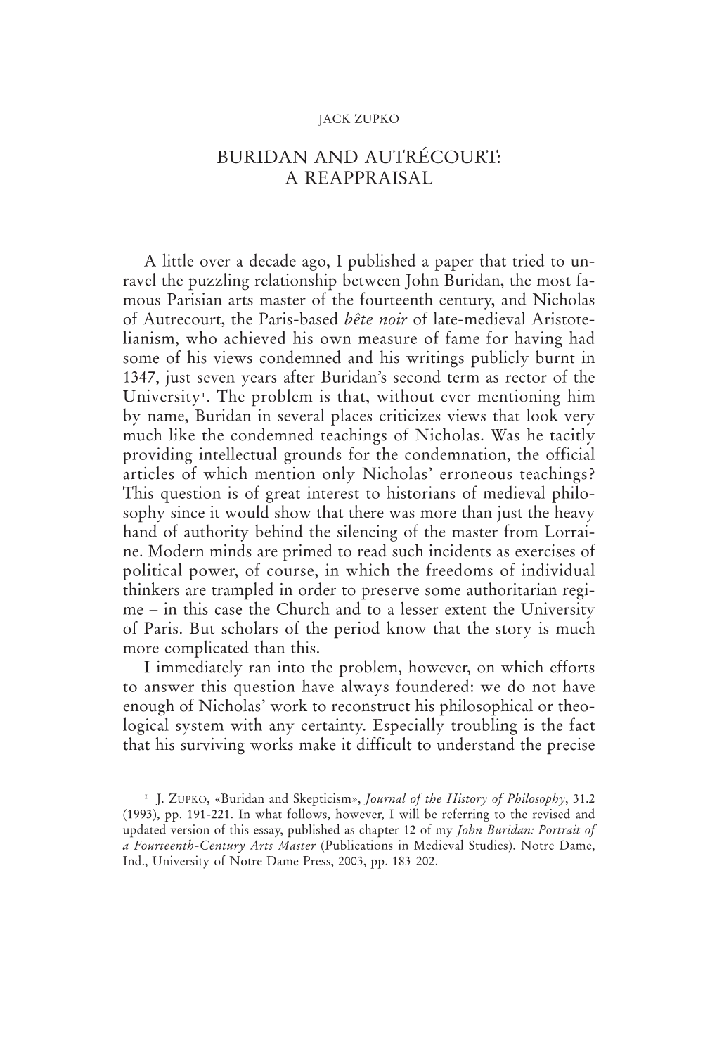 Views Condemned and His Writings Publicly Burnt in 1347, Just Seven Years After Buridan’S Second Term As Rector of the University 1