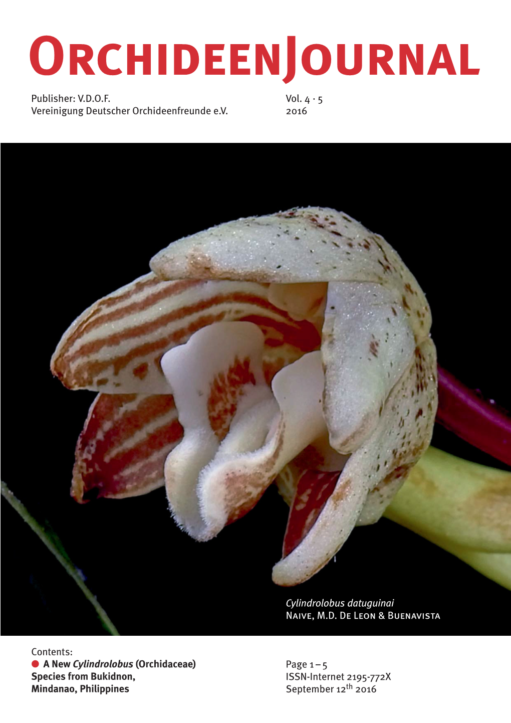 A New Cylindrolobus (Orchidaceae) Species from Bukidnon, Mindanao, Philippines