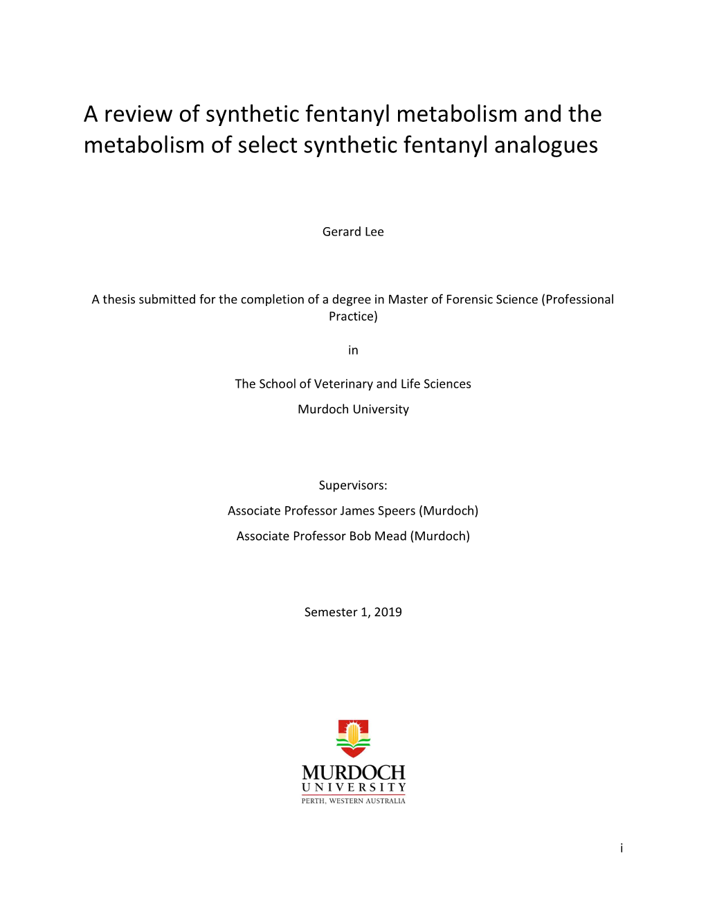 A Review of Synthetic Fentanyl Metabolism and the Metabolism of Select Synthetic Fentanyl Analogues