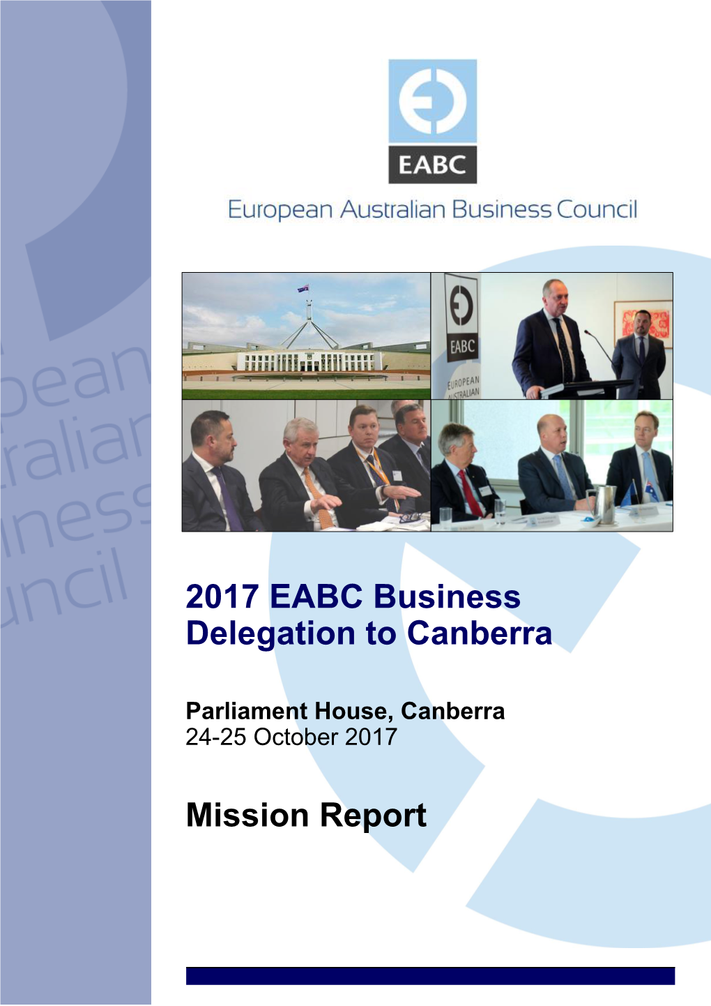 2017 EABC Business Delegation to Canberra Mission Report