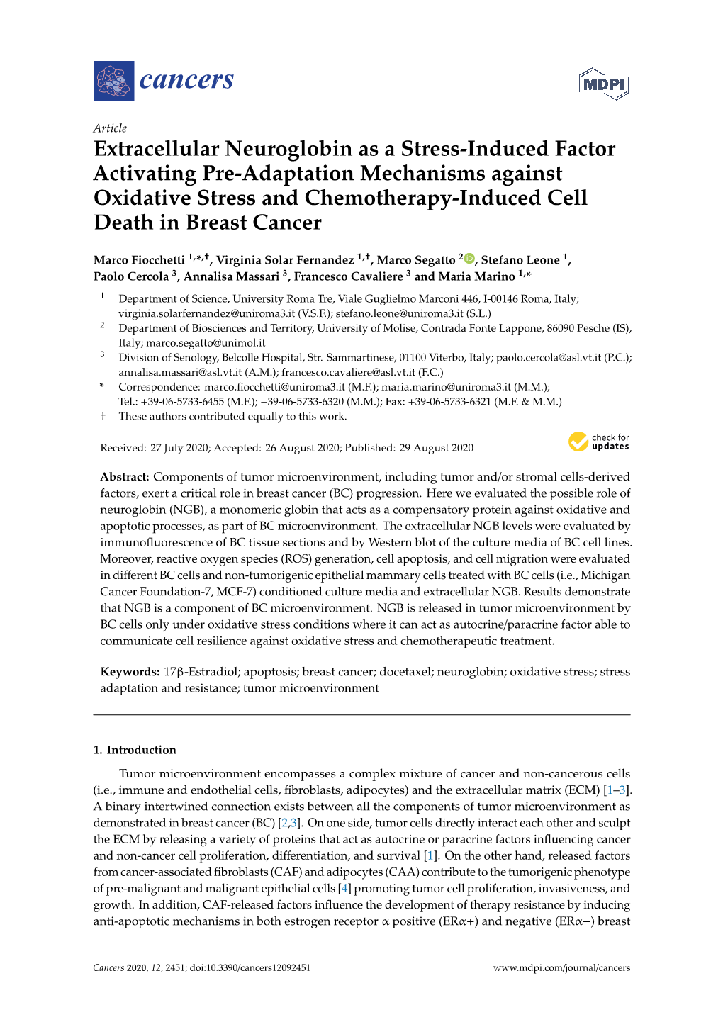 Extracellular Neuroglobin As a Stress-Induced Factor Activating