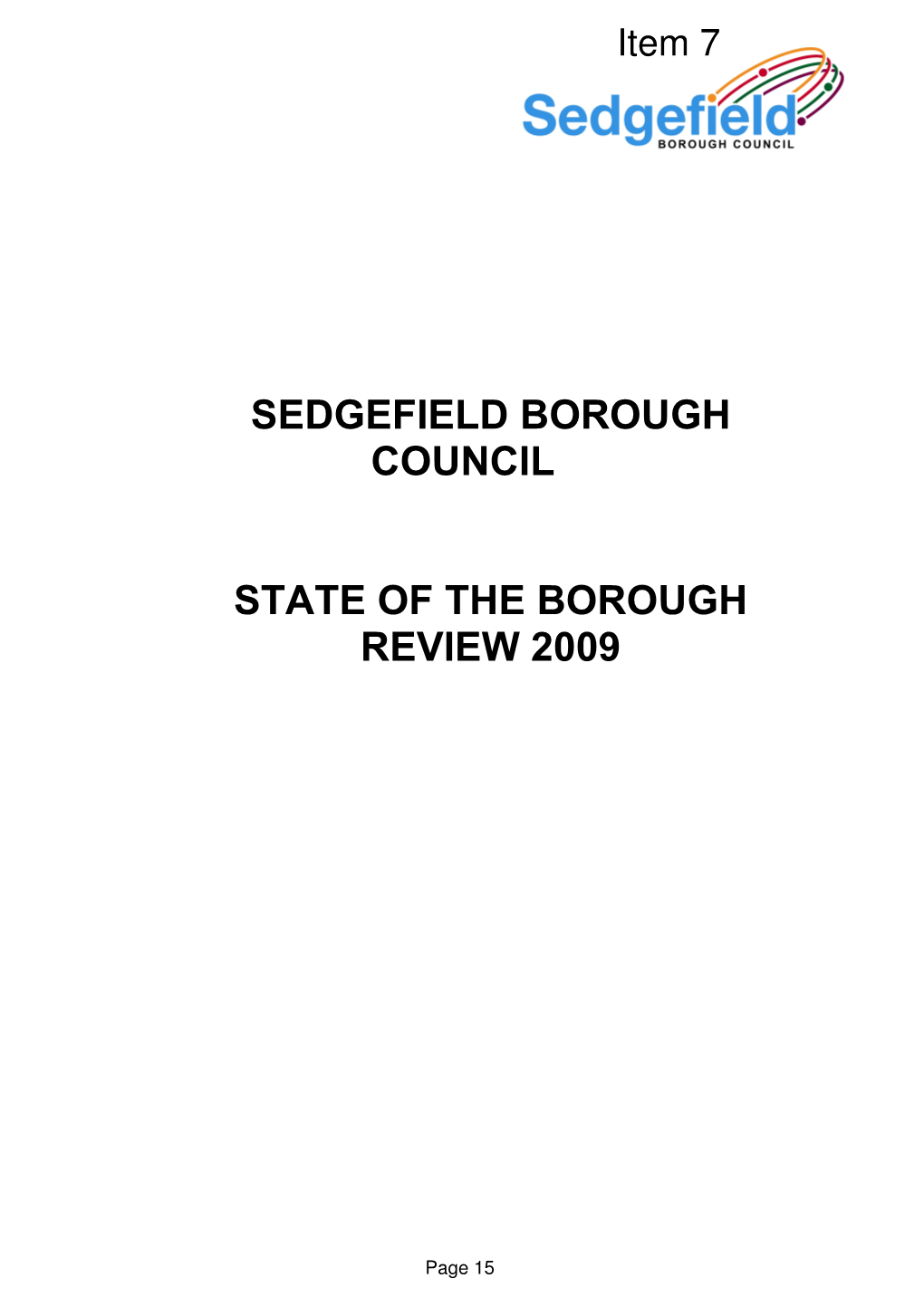 STATE of the BOROUGH REVIEW 2009.Pdf