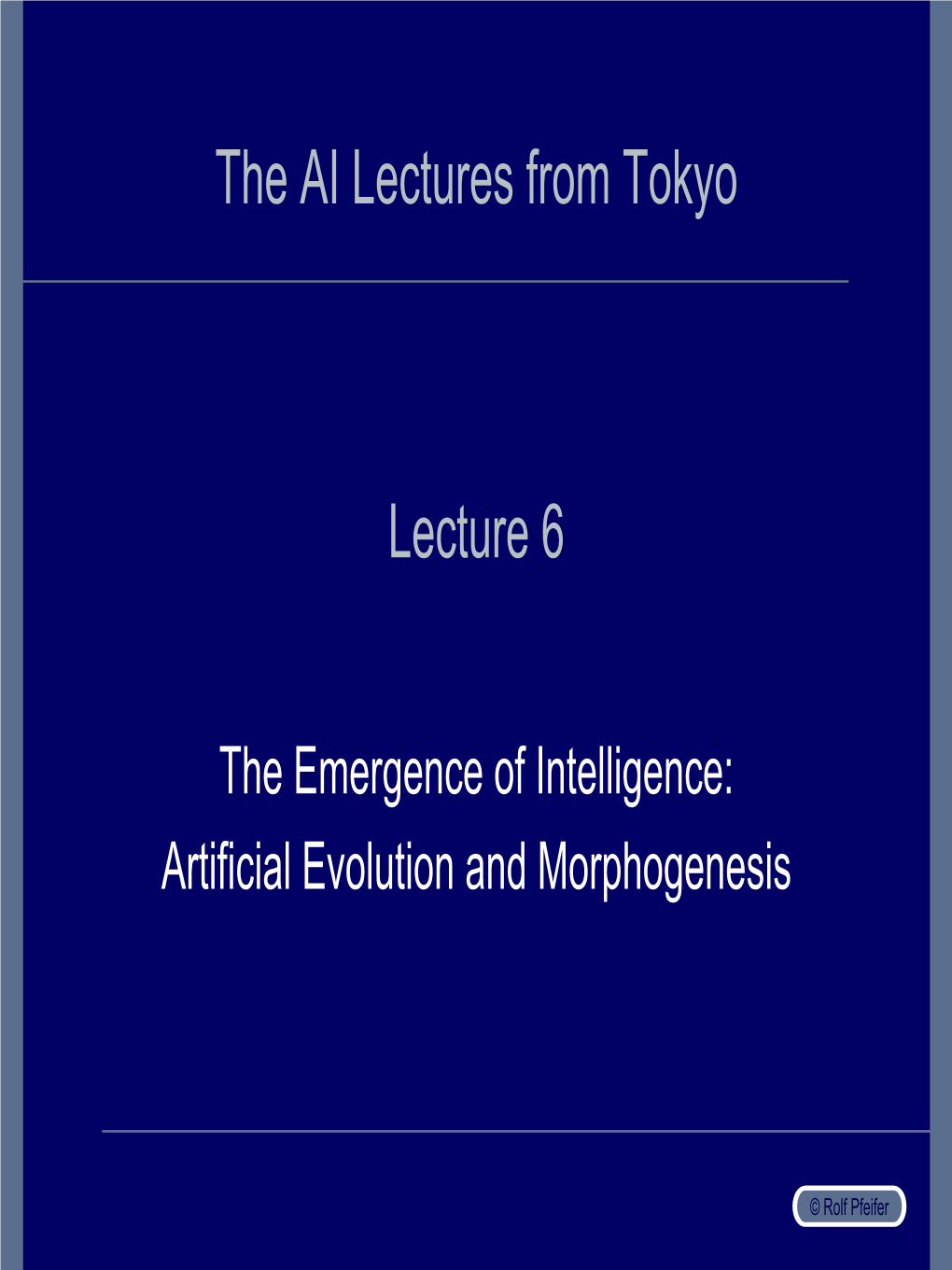 The AI Lectures from Tokyo Lecture 6