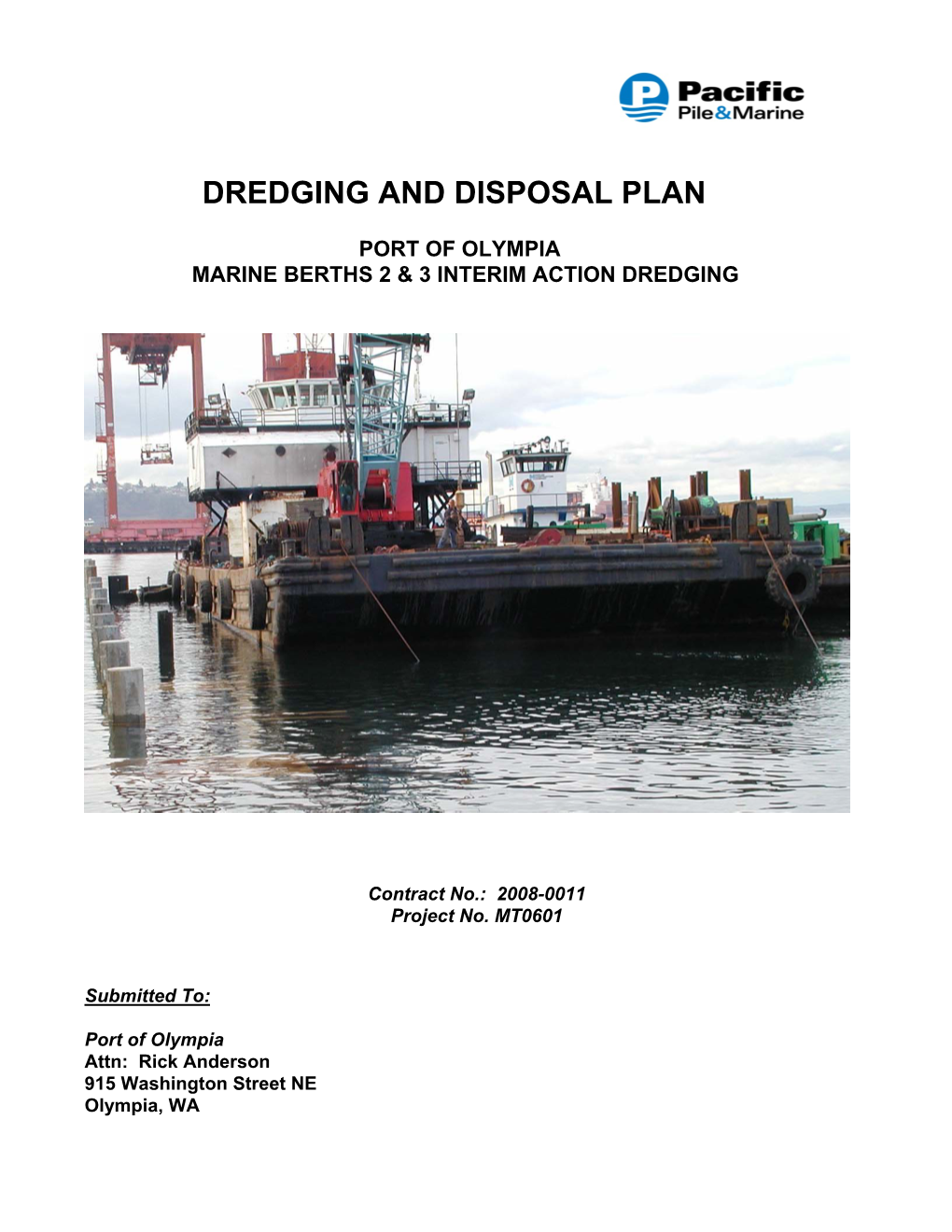 Dredging and Disposal Plan