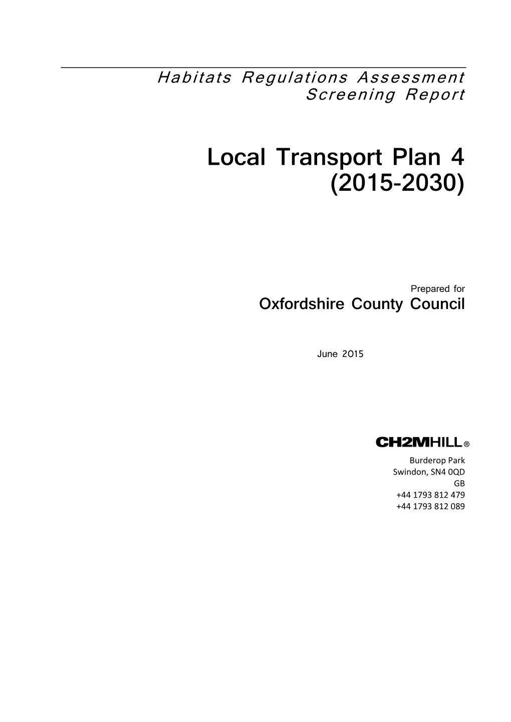 Local Transport Plan 4 (2015-2030)