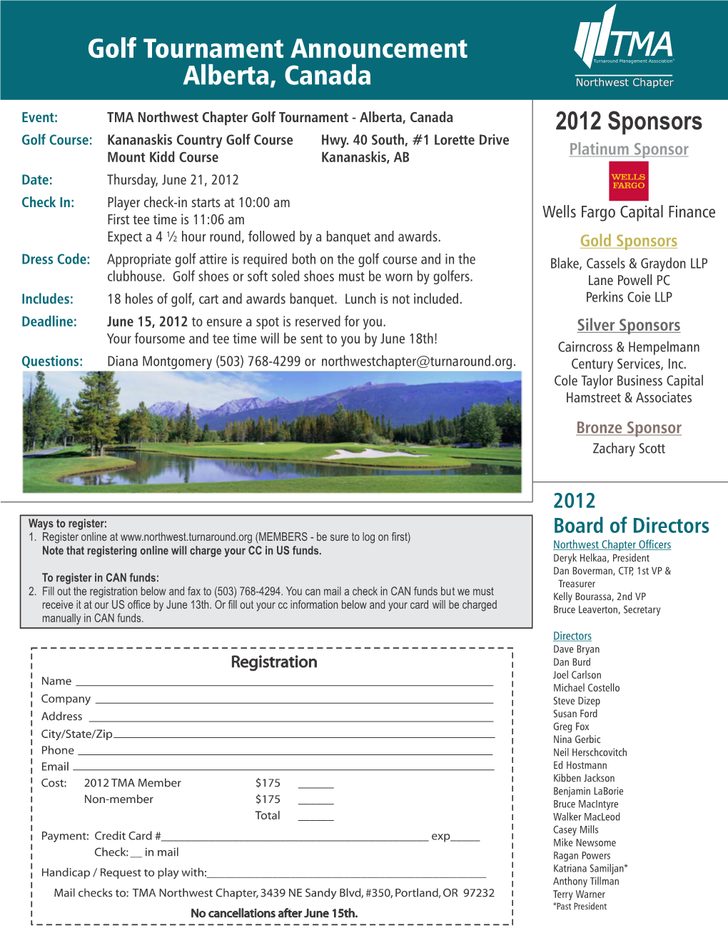 Golf Tournament Announcement Alberta, Canada