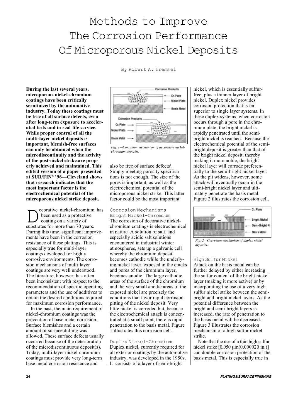 Methods to Improve the Corrosion Performance of Microporous Nickel Deposits