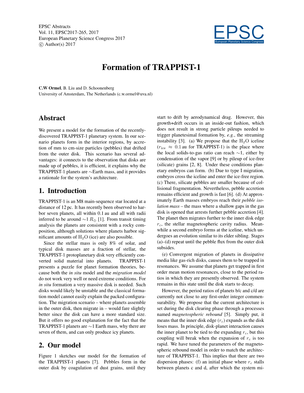 Formation of TRAPPIST-1