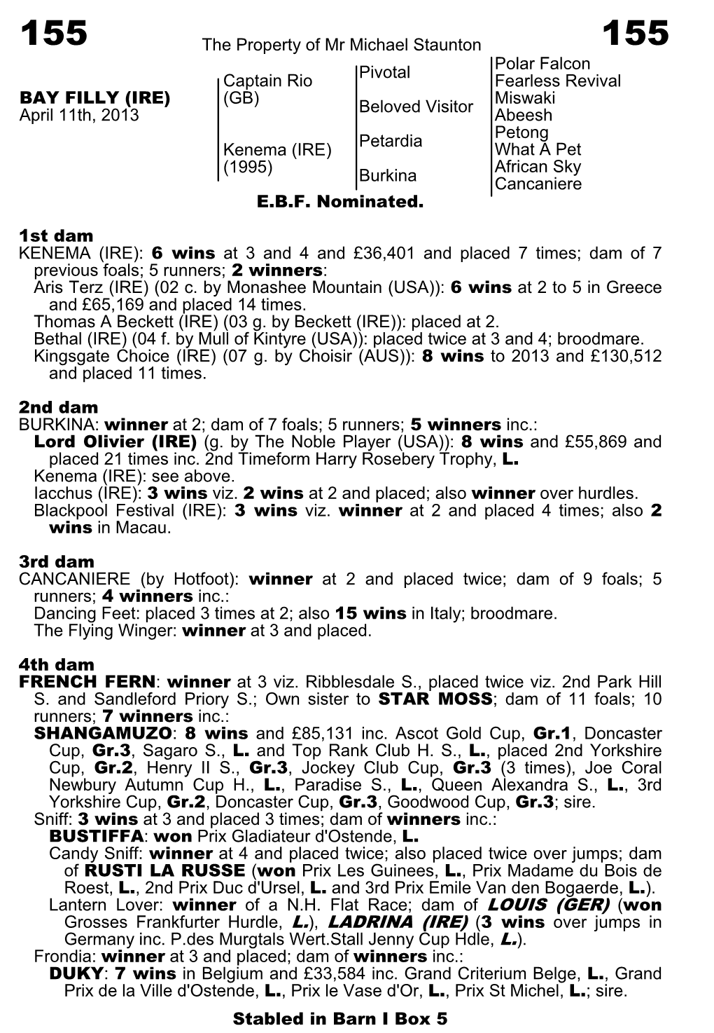 LOUIS (GER) (Won Grosses Frankfurter Hurdle, L.), LADRINA (IRE) (3 Wins Over Jumps in Germany Inc