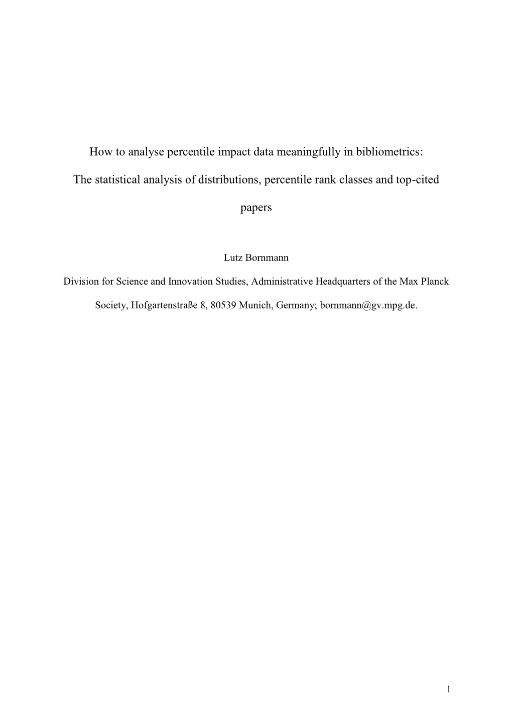 The Statistical Analysis of Distributions, Percentile Rank Classes and Top-Cited