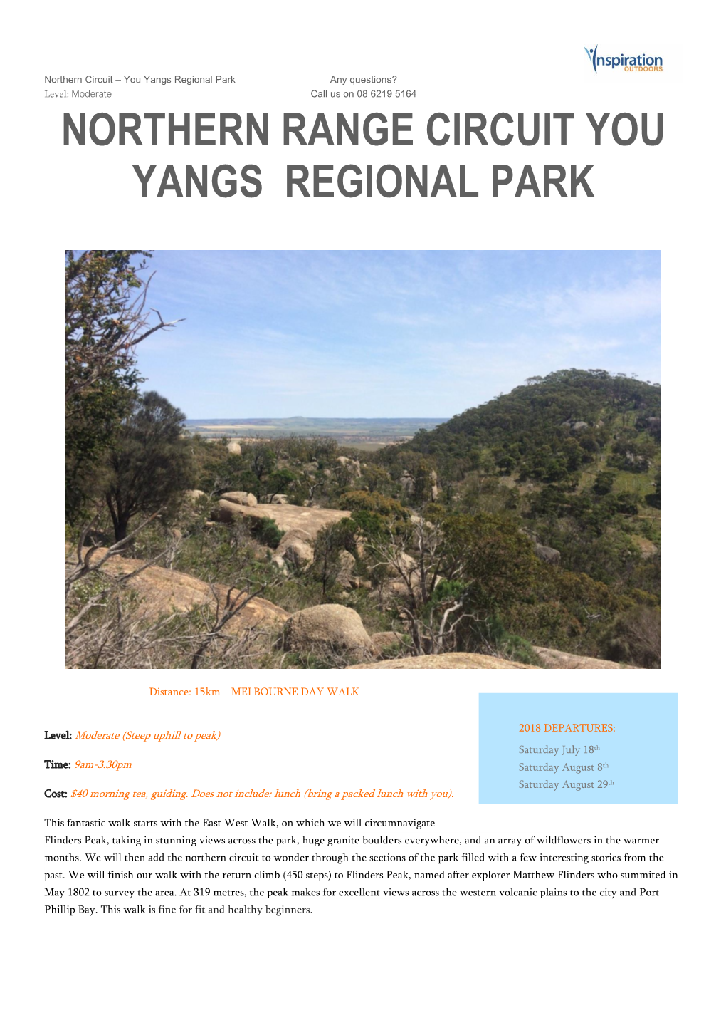 Northern Range Circuit You Yangs Regional Park