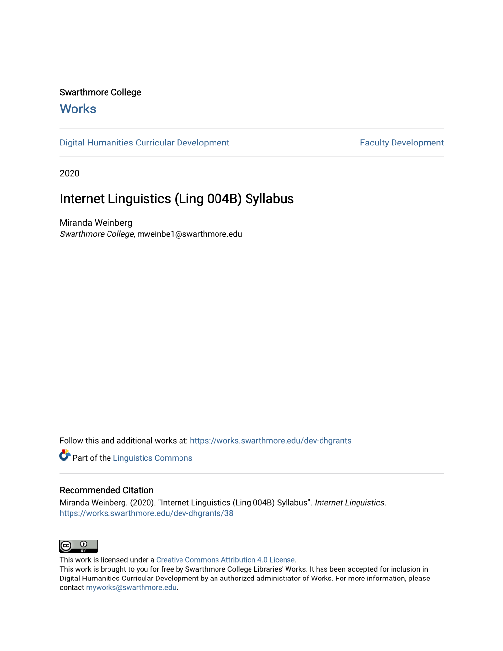 Internet Linguistics (Ling 004B) Syllabus