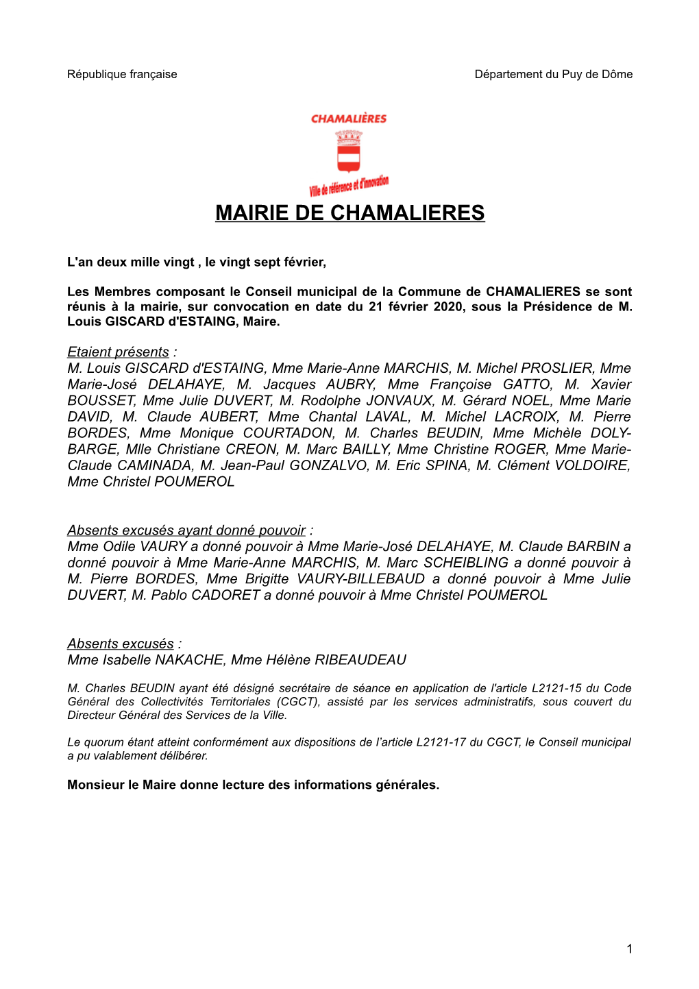 Mairie De Chamalieres