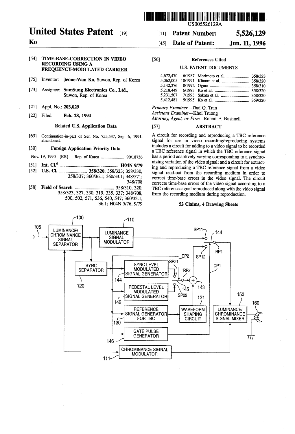 United States Patent (19) 11 Patent Number: 5,526,129 Ko (45) Date of Patent: Jun