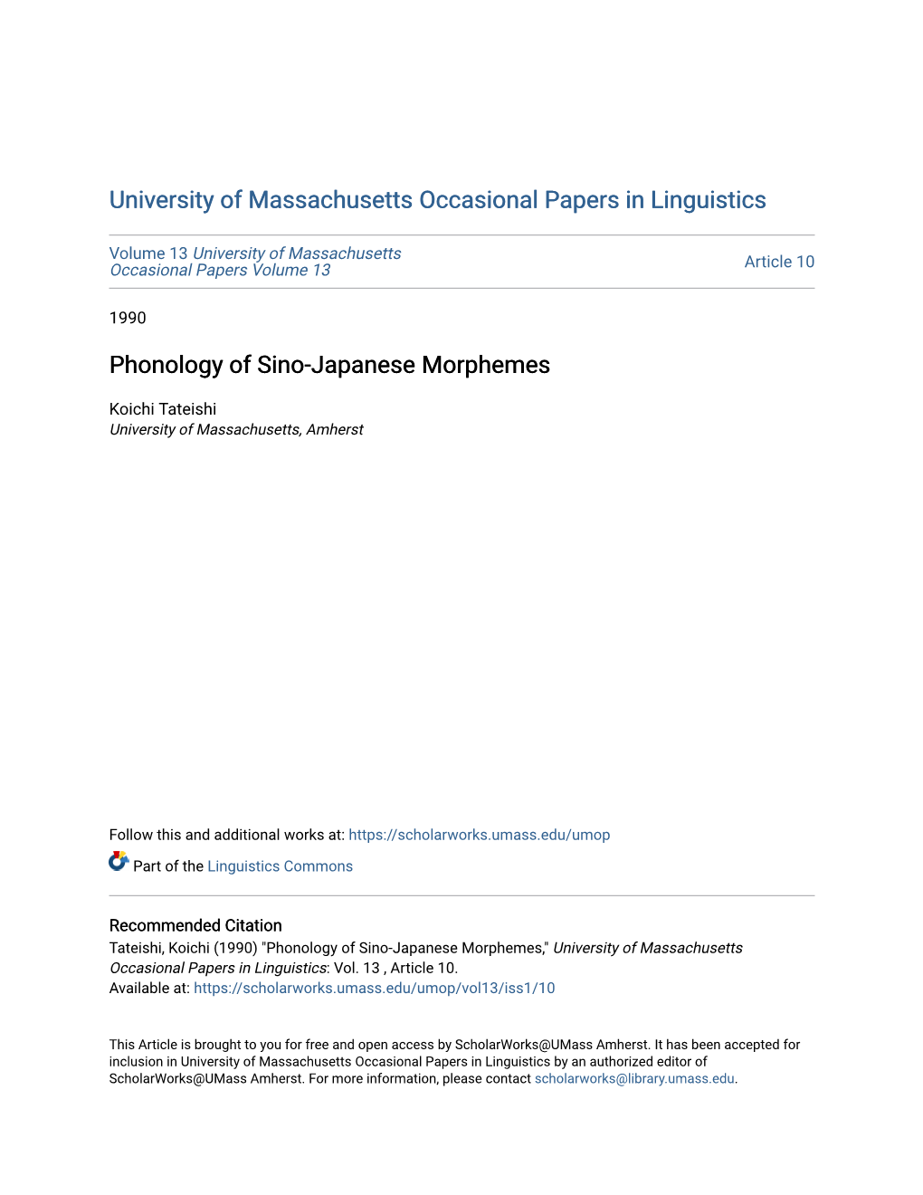 Phonology of Sino-Japanese Morphemes