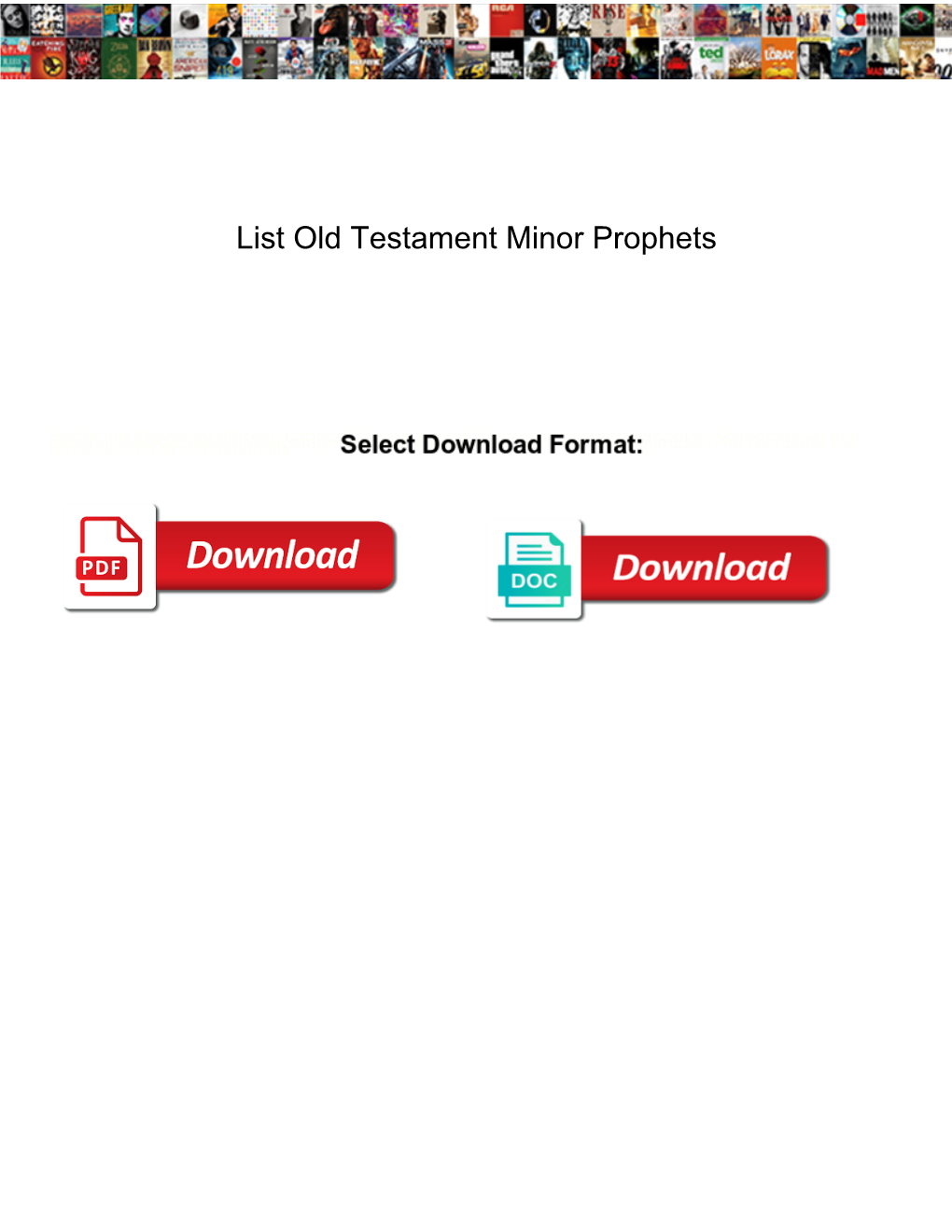 List Old Testament Minor Prophets